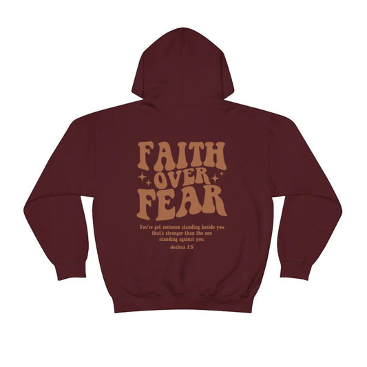 Faith over Fear Hoodie Christian Sweatshirt Trendy Faith Shirt Cute Religious Hooded Preppy Women Christian Sweater Hoodies