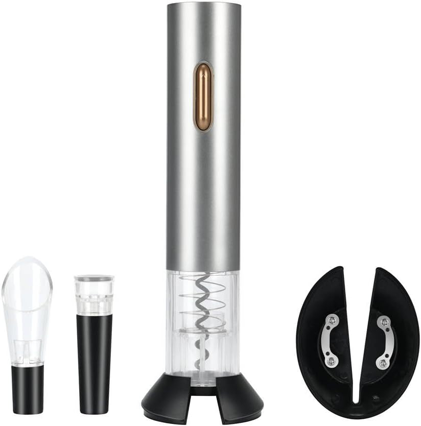 Electric Wine Opener Set Electric Corkscrew Bottle Opener with Foil Cutter, Wine Pourer and Stopper