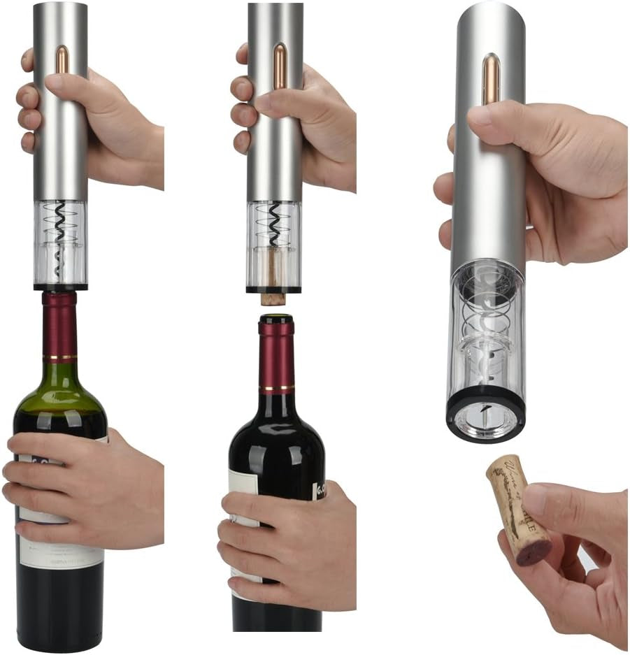 Electric Wine Opener Set Electric Corkscrew Bottle Opener with Foil Cutter, Wine Pourer and Stopper