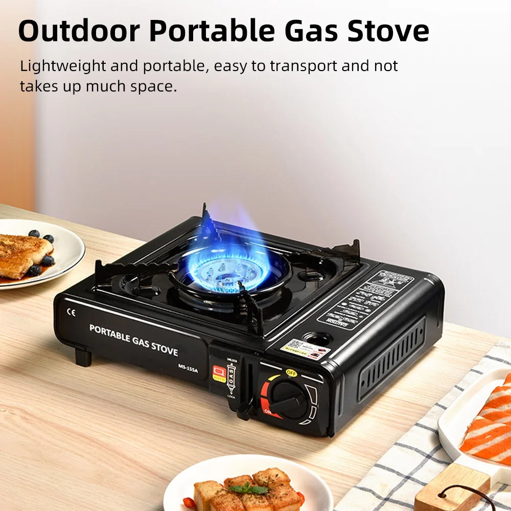 Outdoor Portable Furnace Adjustable Fire 2900W Furnace Lightweight Cooker Unit Kitchen Equipment for Camping Barbecue Hot Pot Cooking W/Storage Box