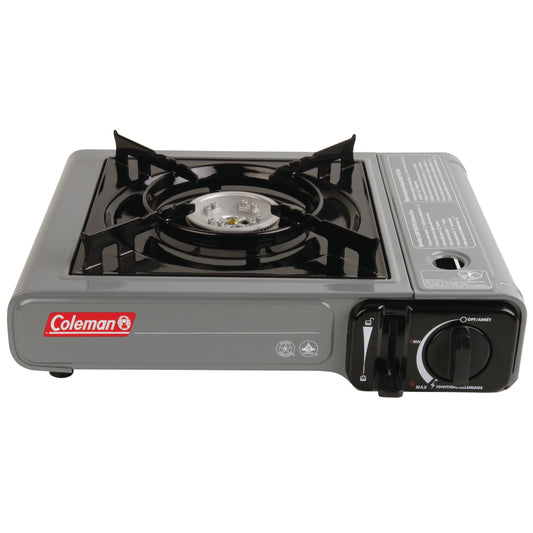 Tabletop Portable Butane Gas Camping Stove, 1 Burner, Gray