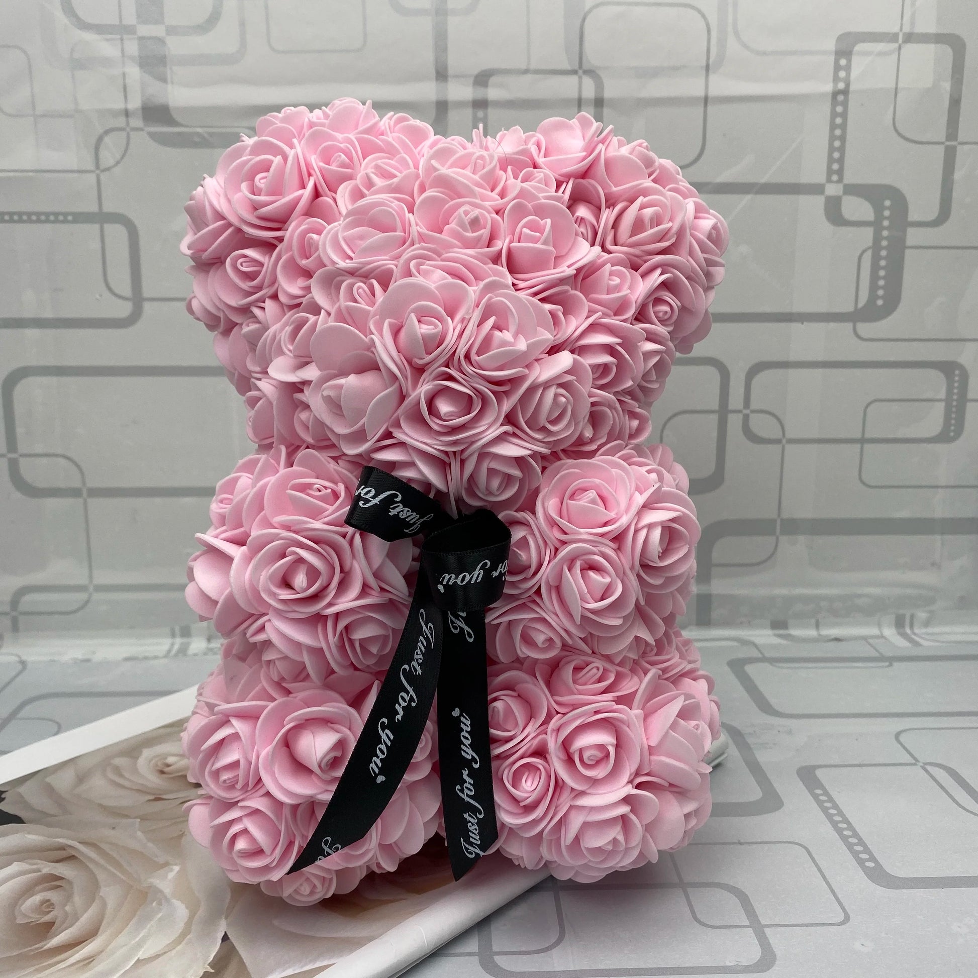 NEW Valentines Day Gift 25Cm Red Bear Rose Teddy Bear Rose Flower Artificial Decoration Christmas Gift for Women Valentines Gift