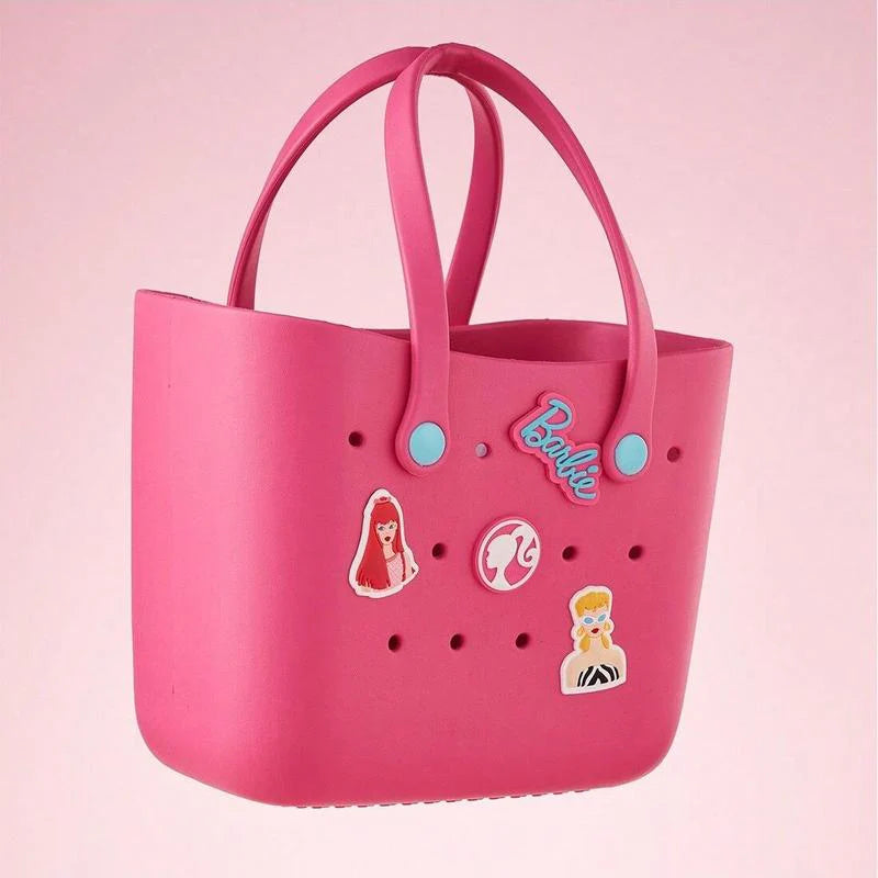 [Holiday Special] Barbie Lunch Bag for Women - Cute Crocs Design, Durable Lunch Tote Bags for Girls, Suitable Size in Pink, Pale Pink, and Blue with Handle, Ideal for School, Work, and Barbie Daylight Shiny Series